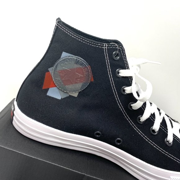 Converse Mens Size 165091C CTAS Space Racer Sport Black Canvas Hi Top Sneaker - Picture 4 of 11